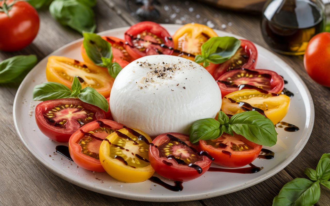 Burrata caprese salad