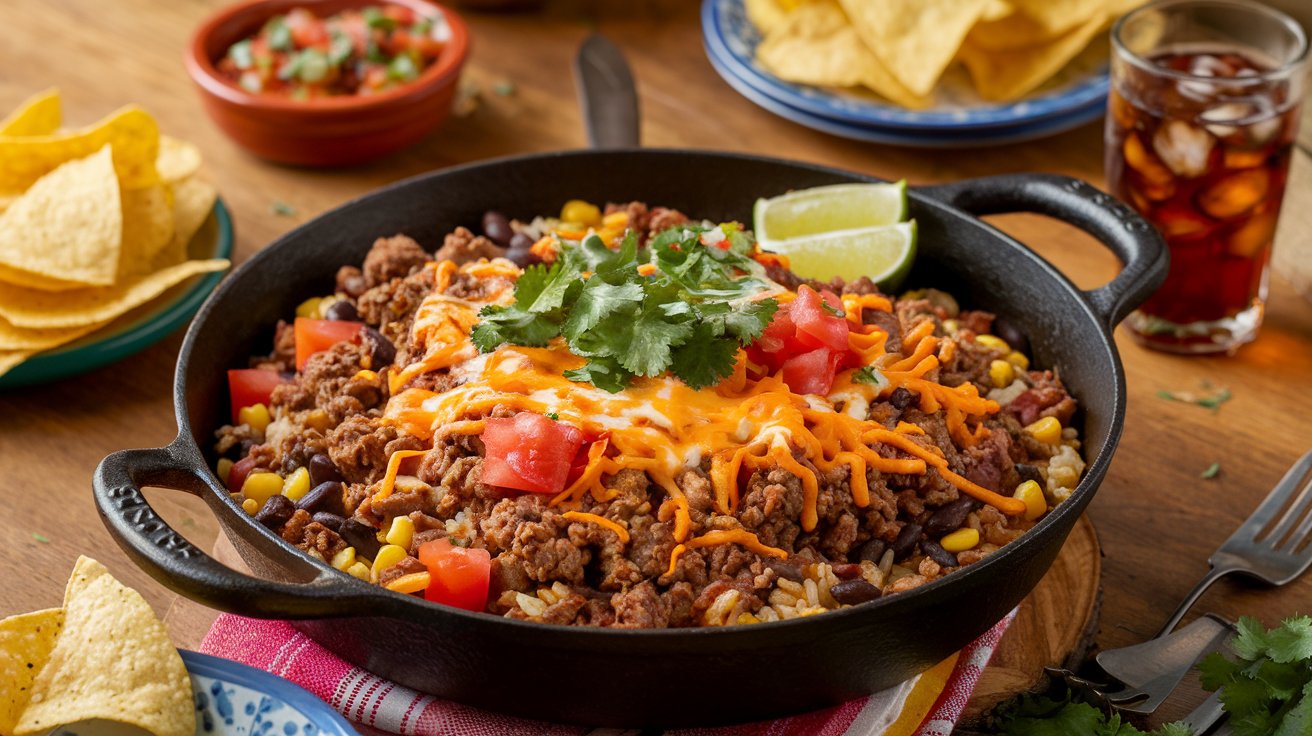 Mexican Beef and Rice Skillet