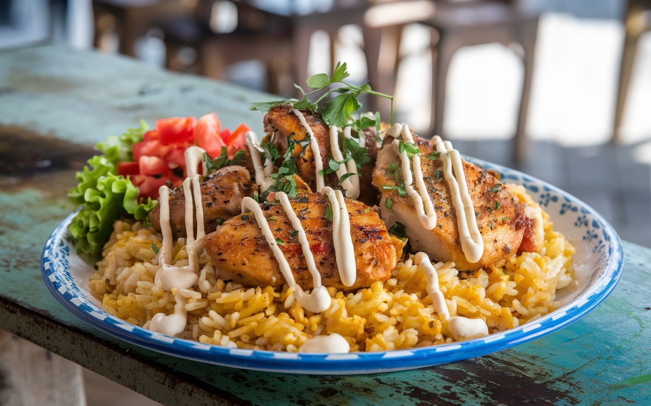 chicken over rice