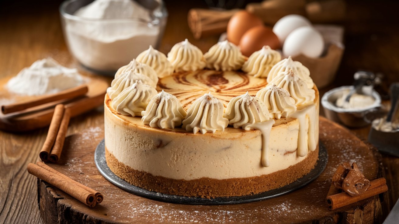 cinnamon bun cheesecake