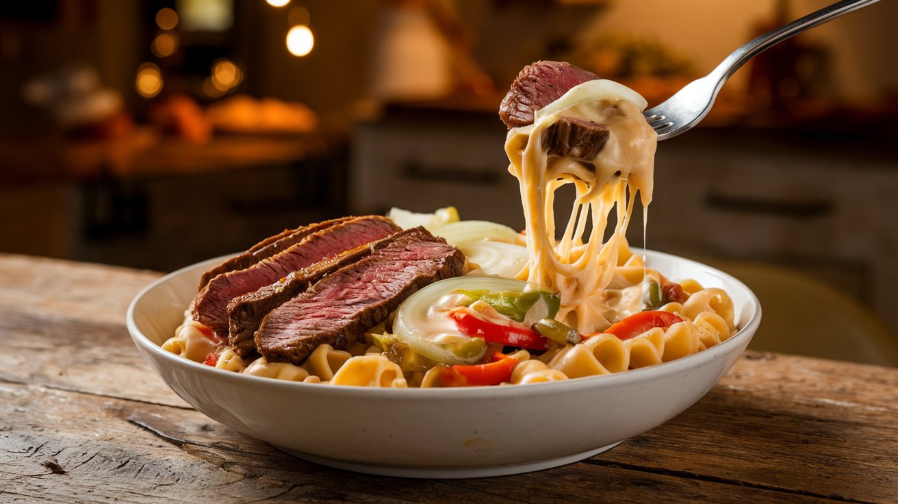 philly cheesesteak pasta