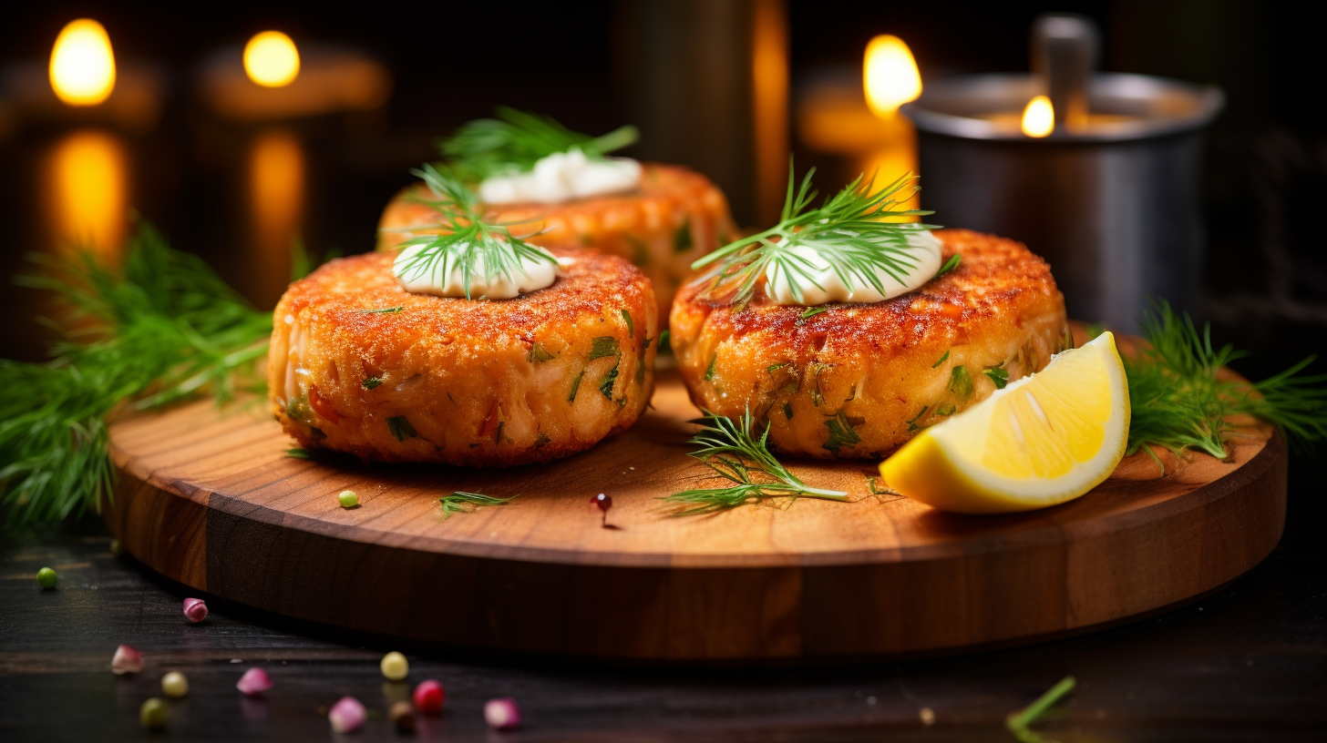 Alaskan pink salmon cake