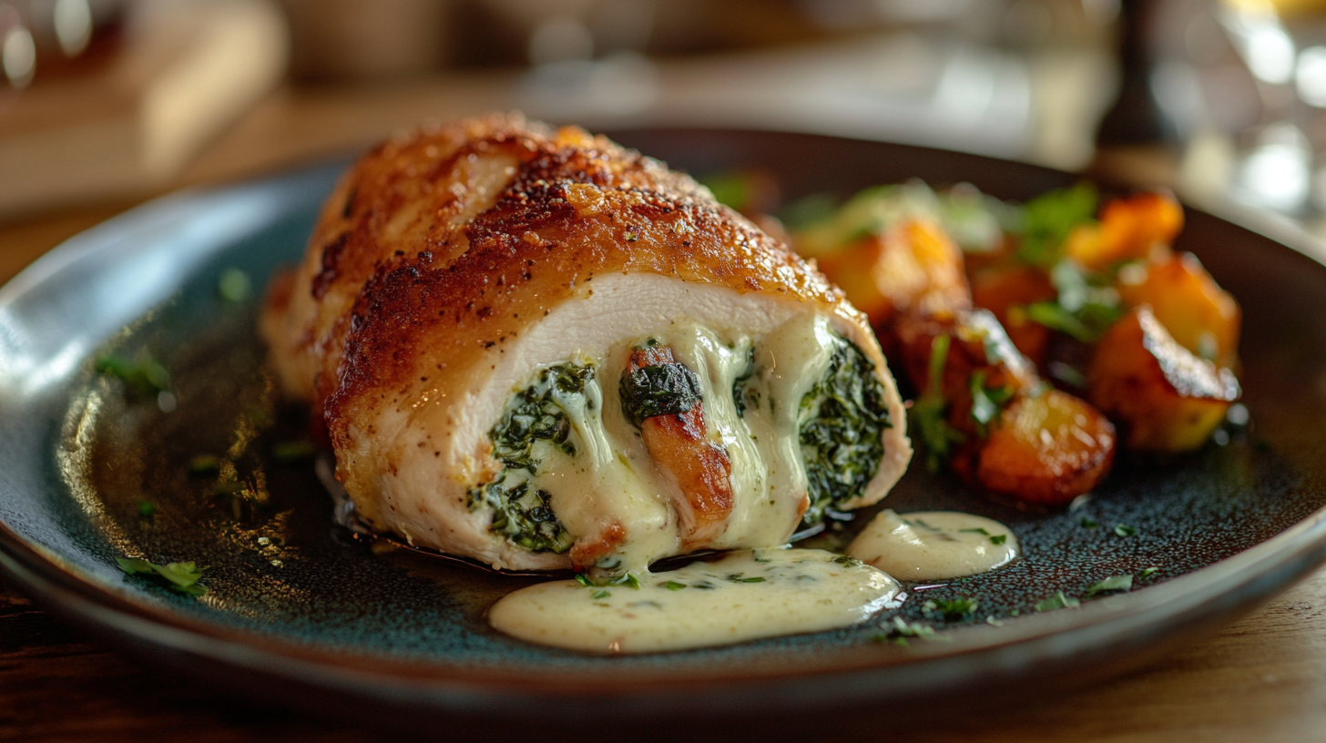 Spinach and Cheese Stuffed Chicken Breast