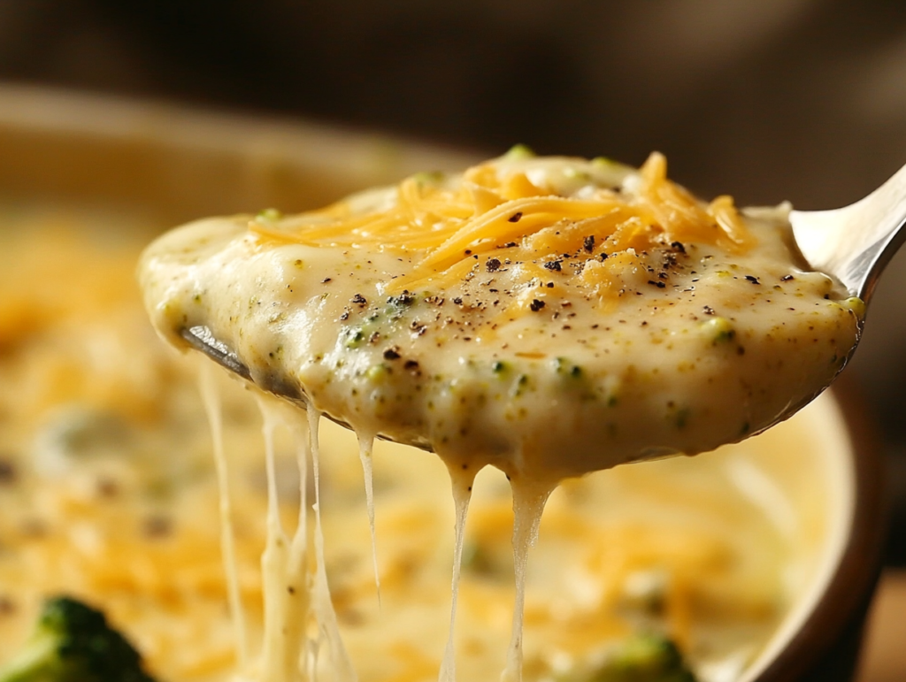 bowl of creamy broccoli cheddar