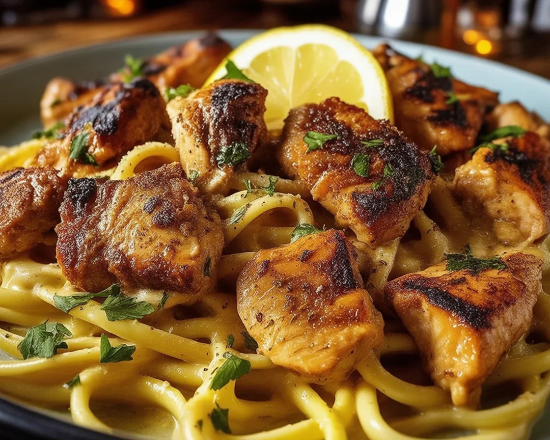 Cowboy Butter Chicken Linguine with creamy sauce, tender chicken, and al dente pasta