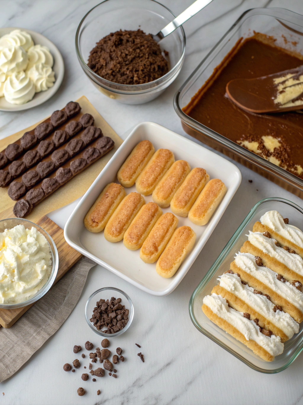 No-Bake Eclair Cake preparing steps