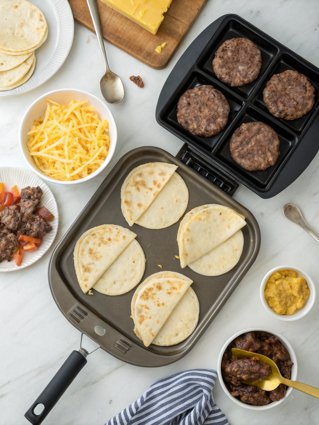 Smashburger Quesadillas preparing steps