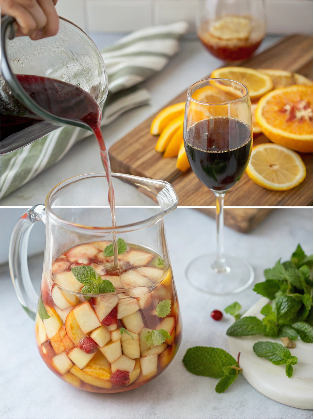 Apple Cider Sangria preparing steps