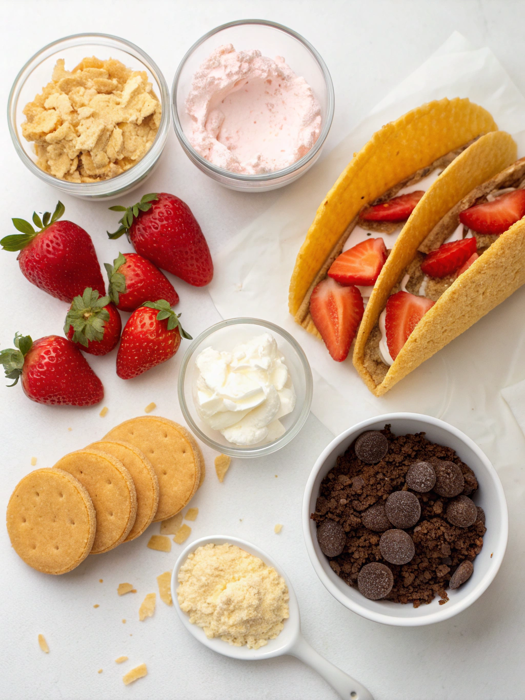 strawberry crunch cheesecake tacos ingredients
