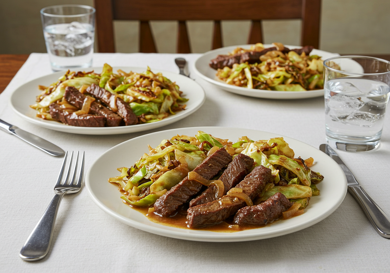One-Pan Beef and Cabbage Skillet