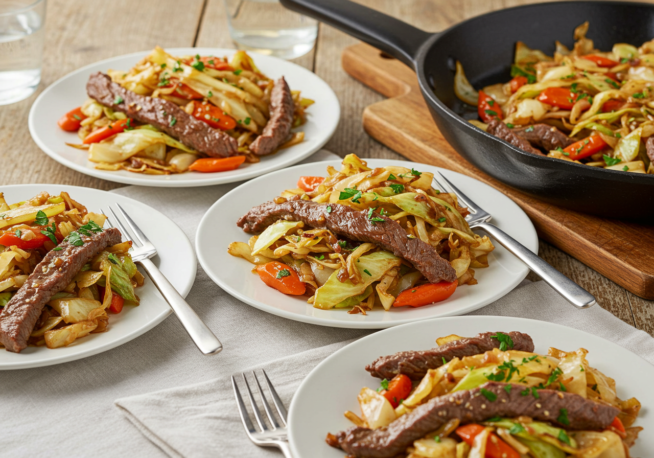 One-Pan Beef and Cabbage Skillet One-Pan Beef and Cabbage Skillet