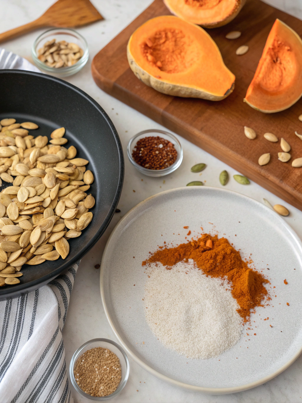 Savory Pumpkin Seeds preparing steps