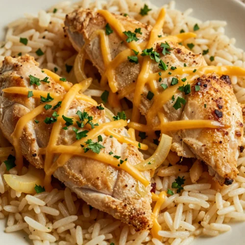 Cheesy Baked Chicken and Rice