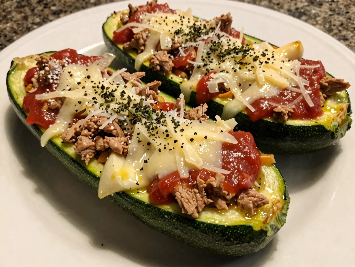 Cheesy Stuffed Zucchini Boats