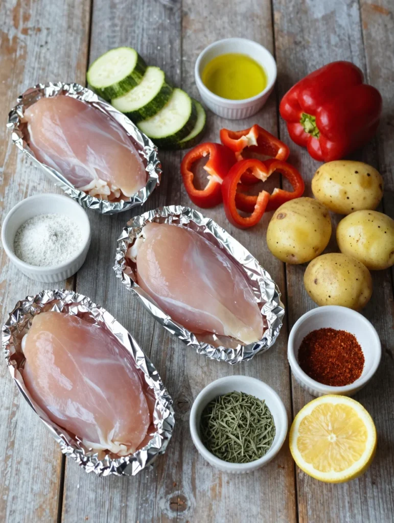 Chicken and Veggie Foil Packets