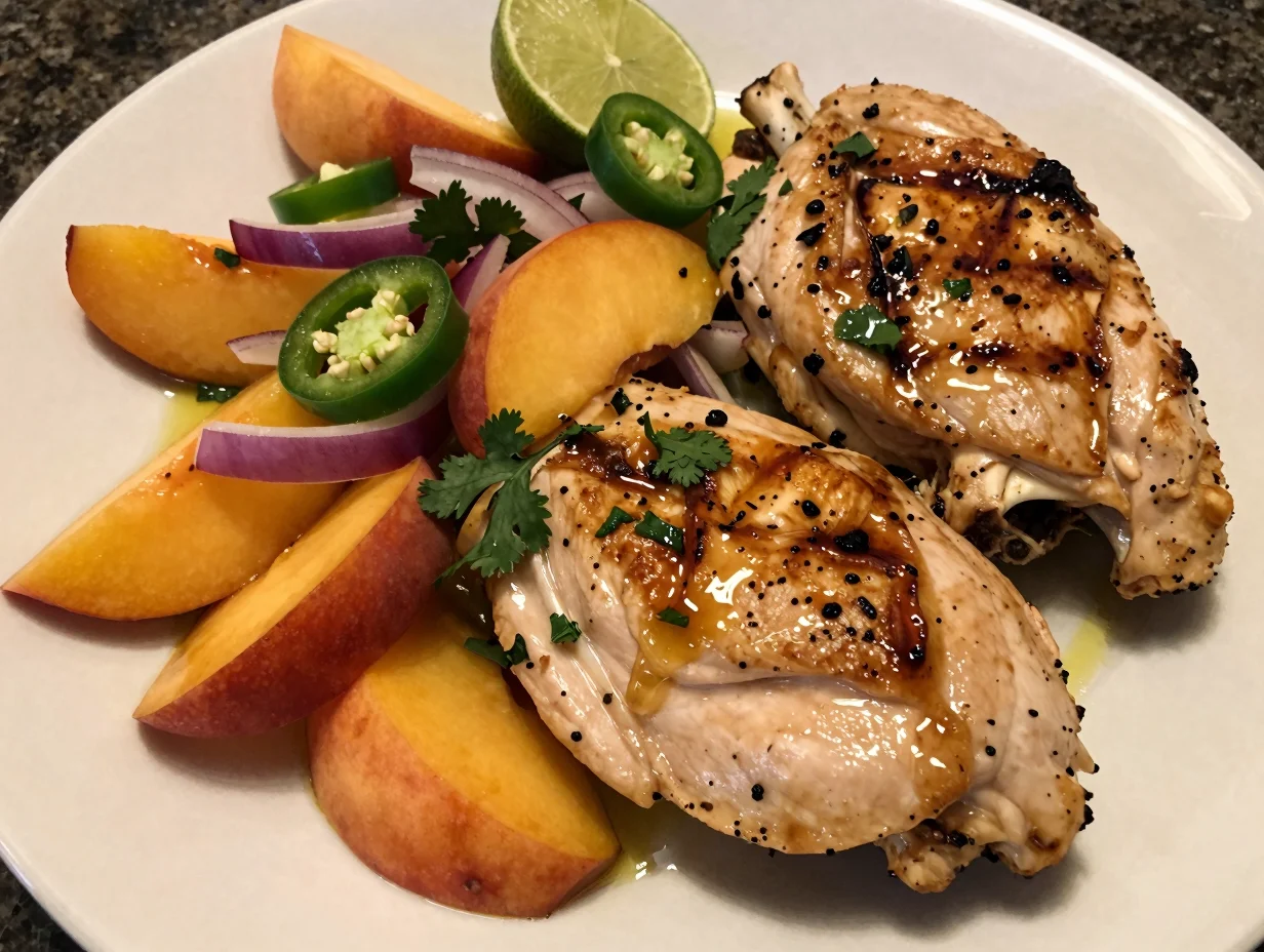 Grilled Chicken with Peach Salsa