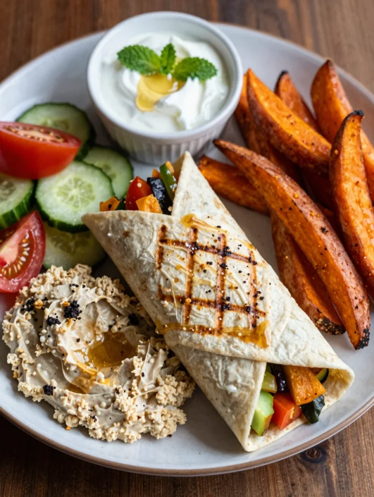 Grilled Veggie and Hummus Wraps