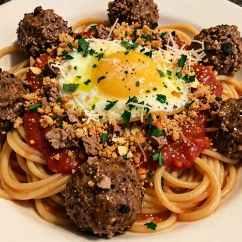 One Pot Pasta and Meatballs