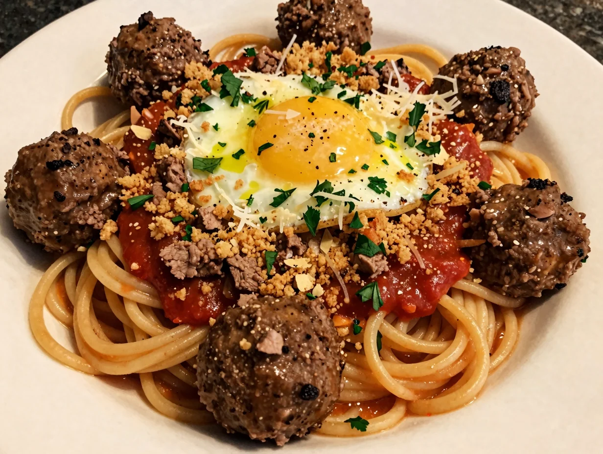 One Pot Pasta and Meatballs