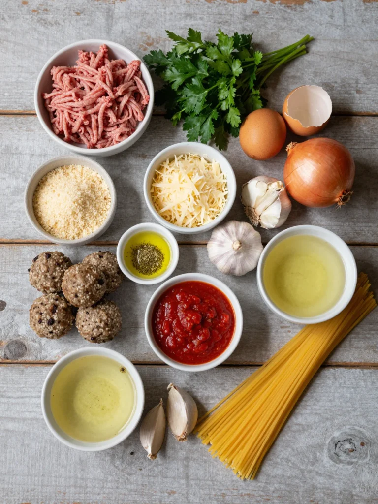 One Pot Pasta and Meatballs