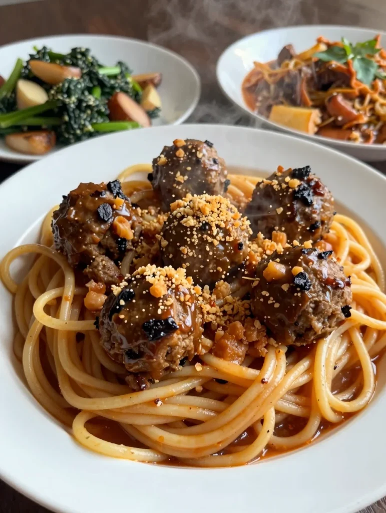 One Pot Pasta and Meatballs