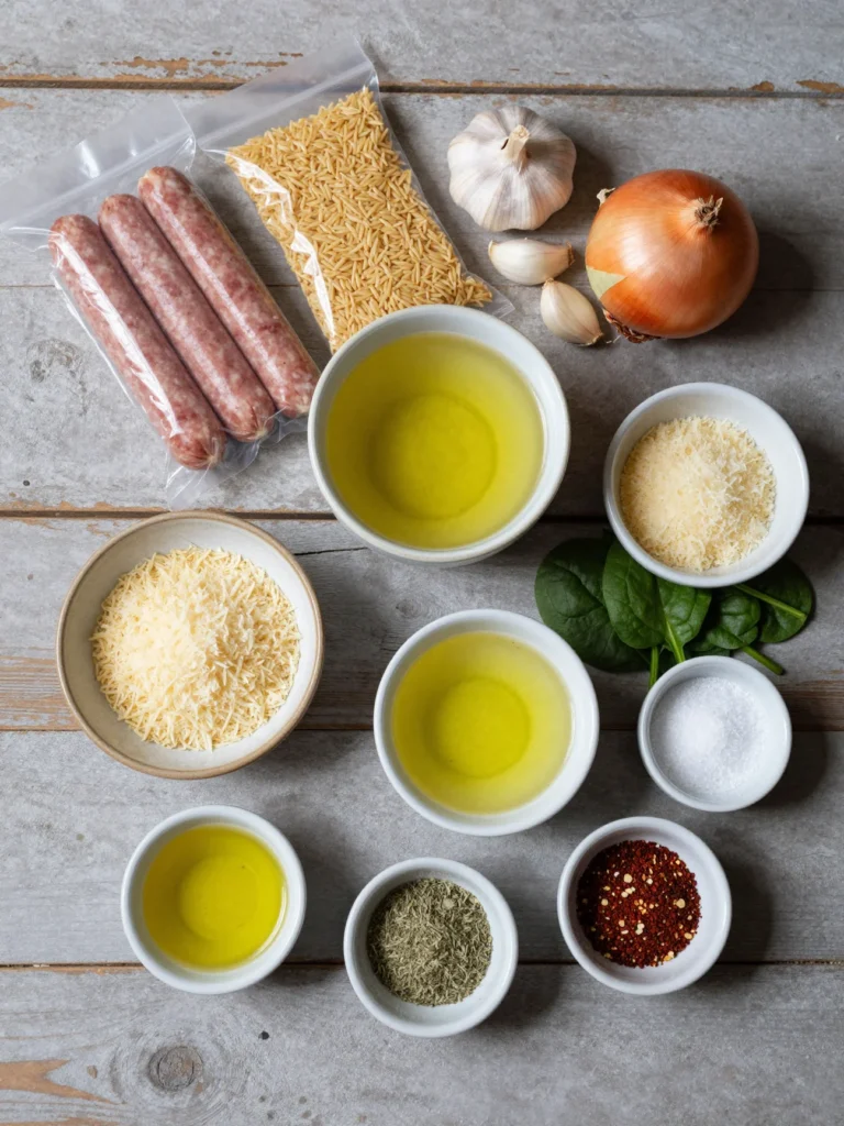One Pot Sausage and Orzo