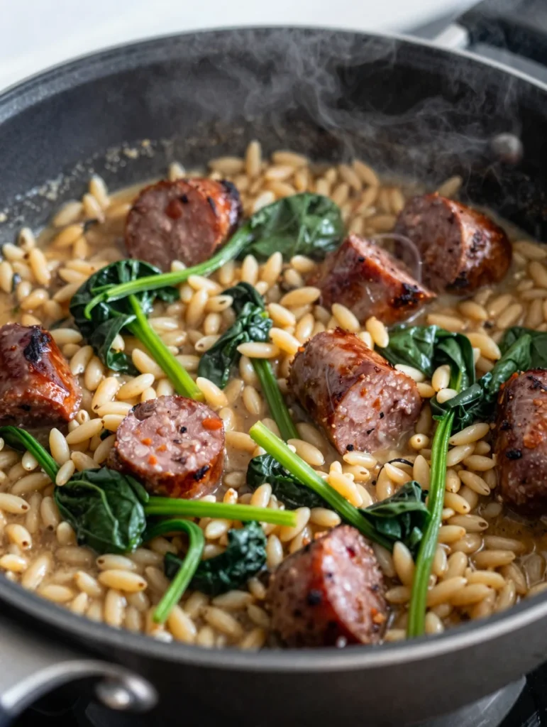 One Pot Sausage and Orzo