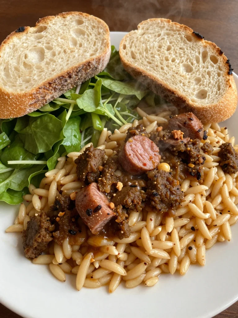 One Pot Sausage and Orzo