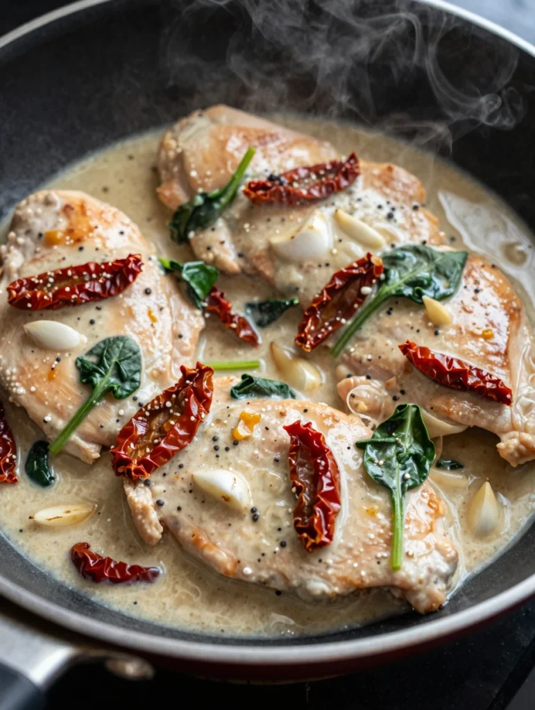 Skillet Chicken with Sun Dried Tomatoes