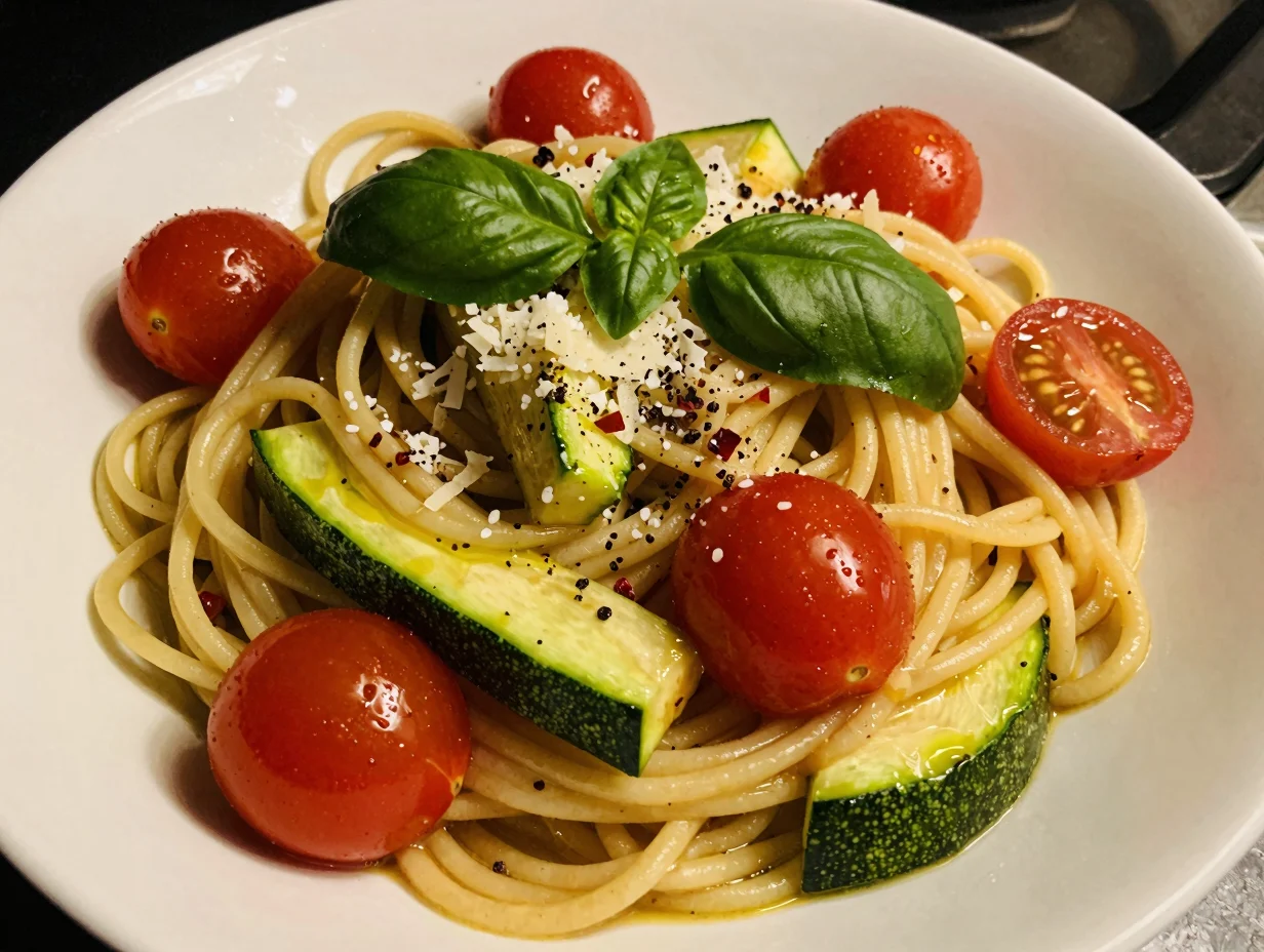 Tomato Basil Zucchini Pasta