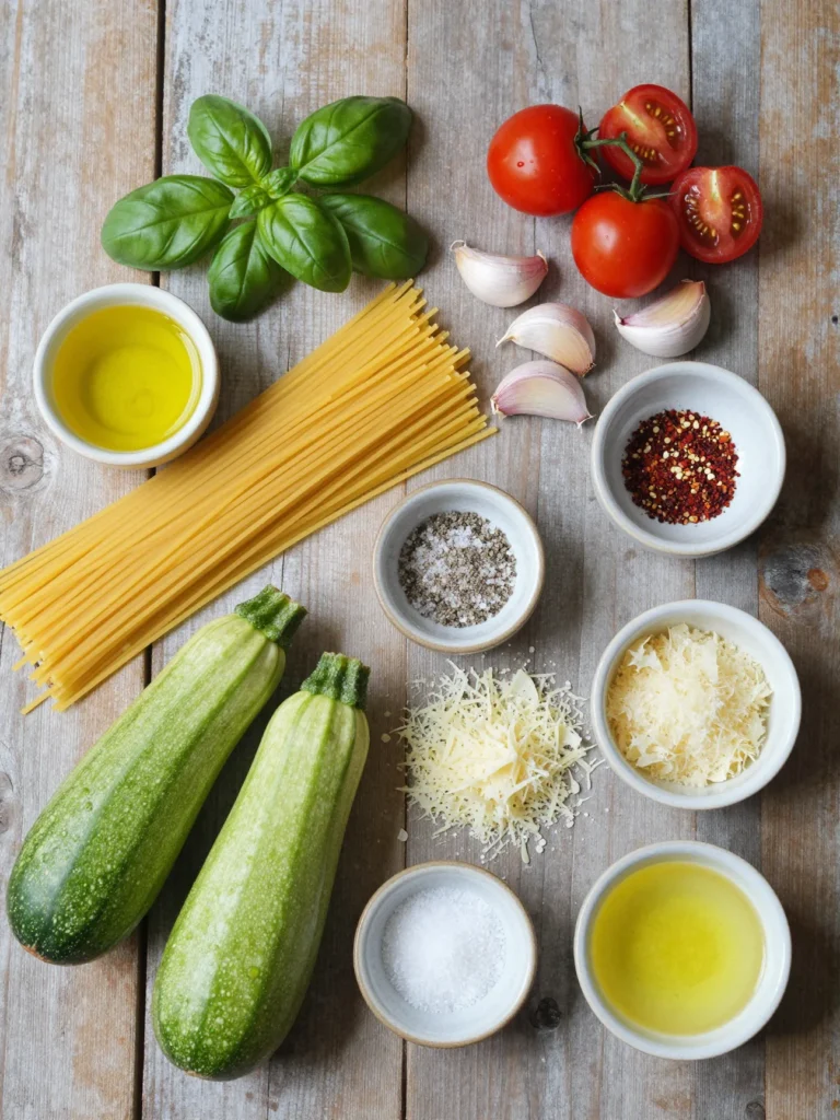 Tomato Basil Zucchini Pasta