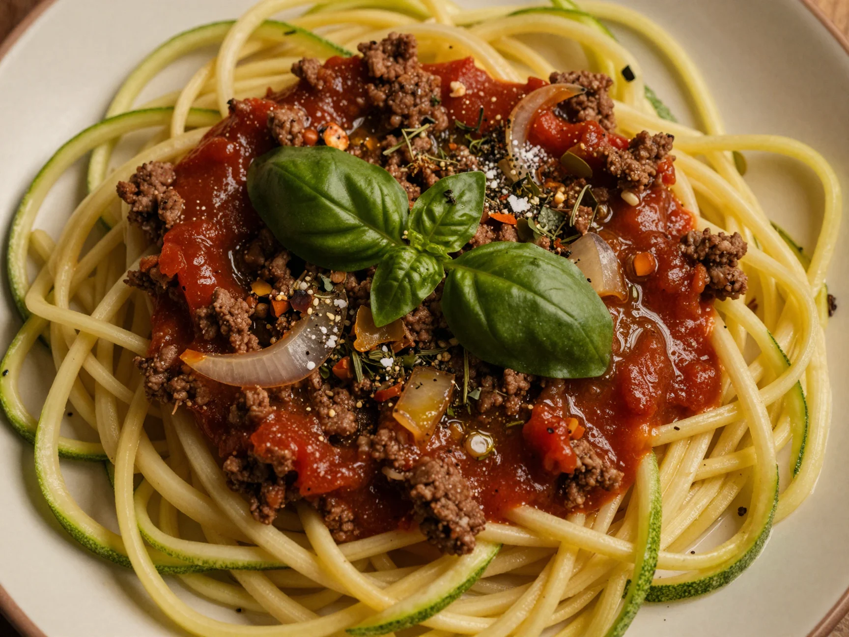 Zucchini Noodles with Meat Sauce