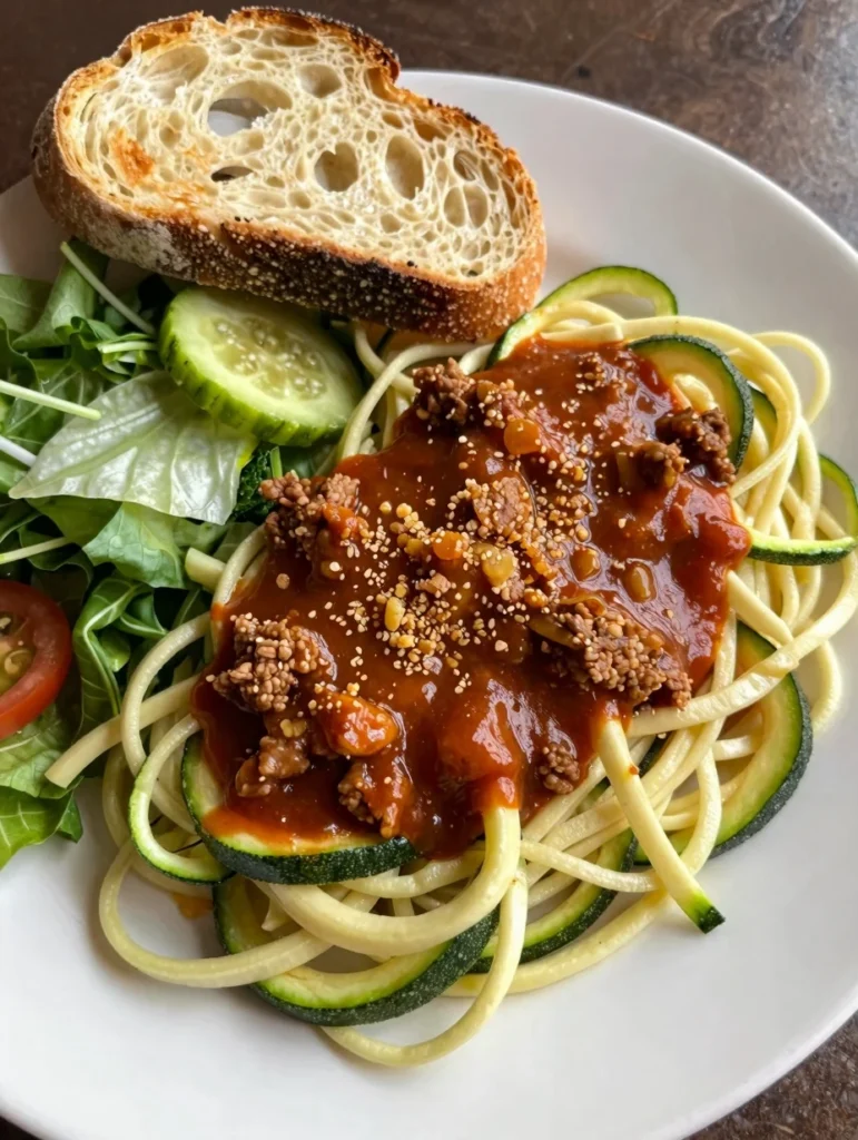 Zucchini Noodles with Meat Sauce
