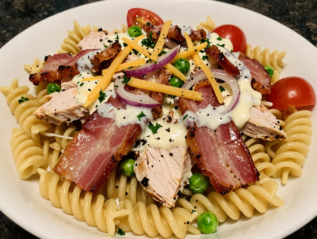 Chicken Bacon Ranch Pasta Salad