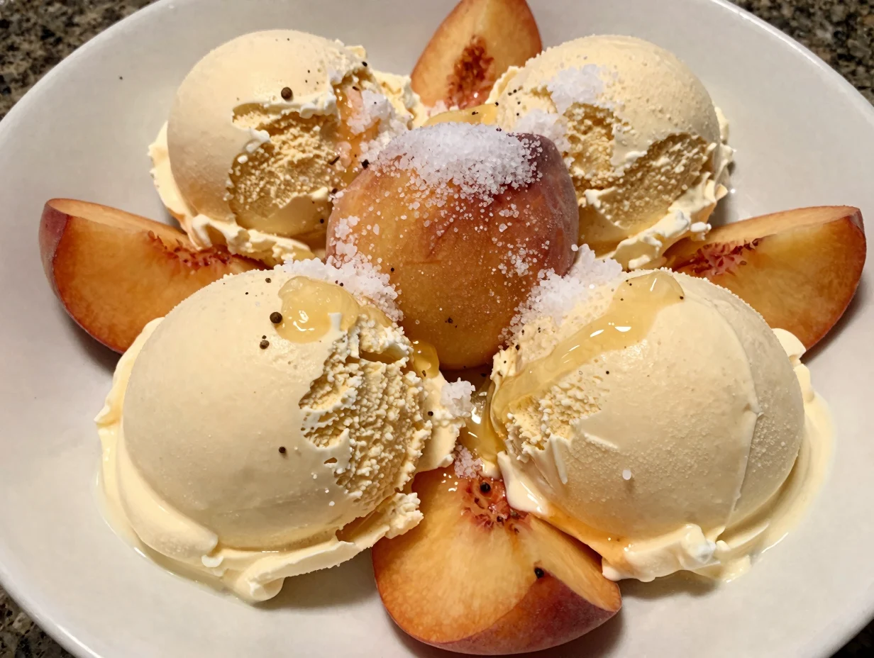 Homemade Peach Ice Cream