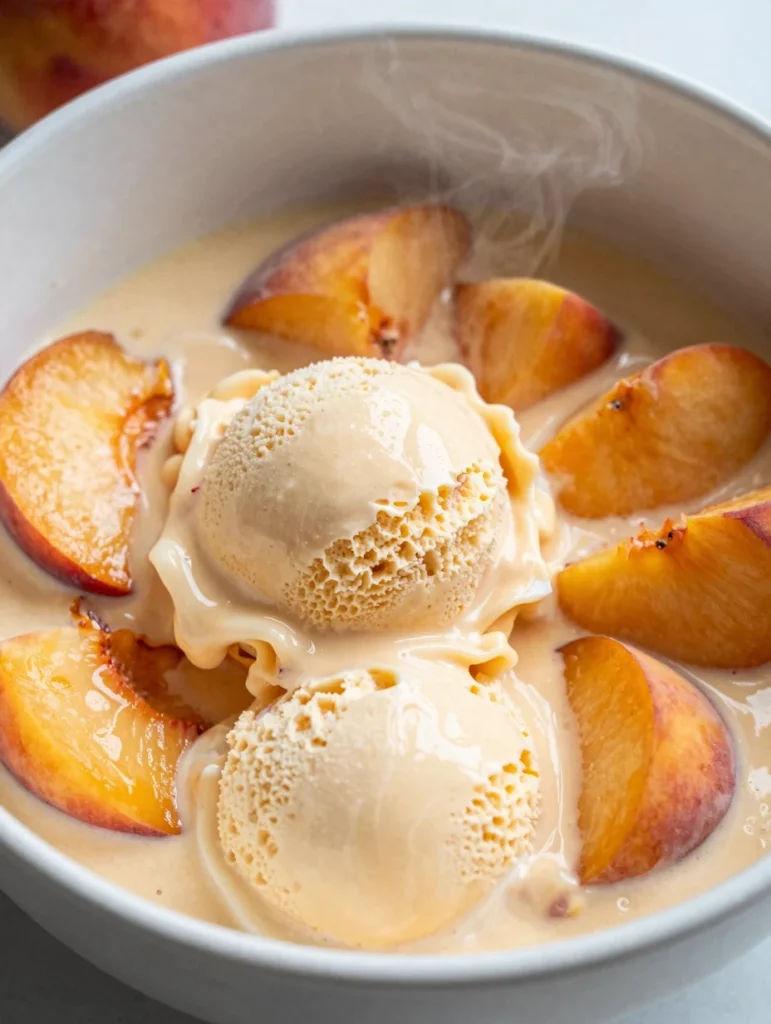 Homemade Peach Ice Cream