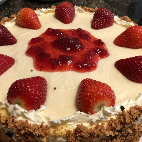 No Bake Strawberry Cheesecake
