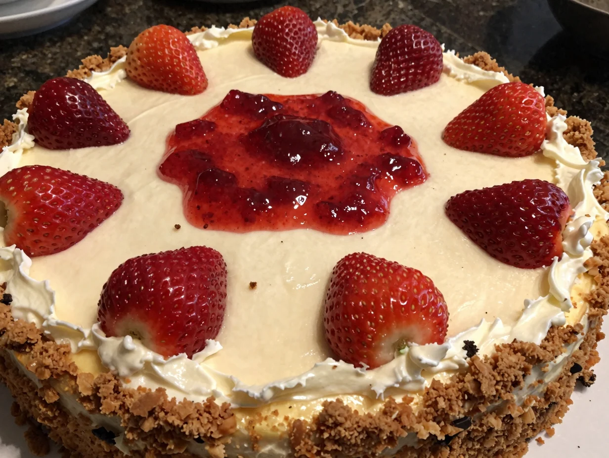 No Bake Strawberry Cheesecake